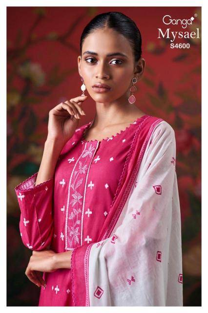 Ganga mysael 4600 Ladies dress material wholesale market in Surat